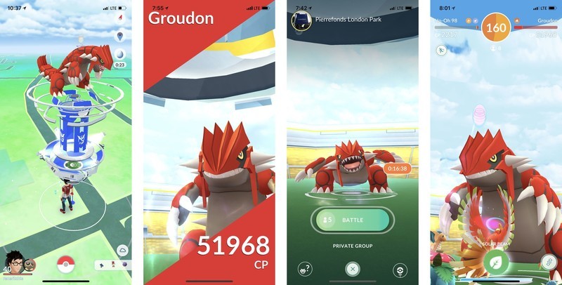 catching groudon pokemon go