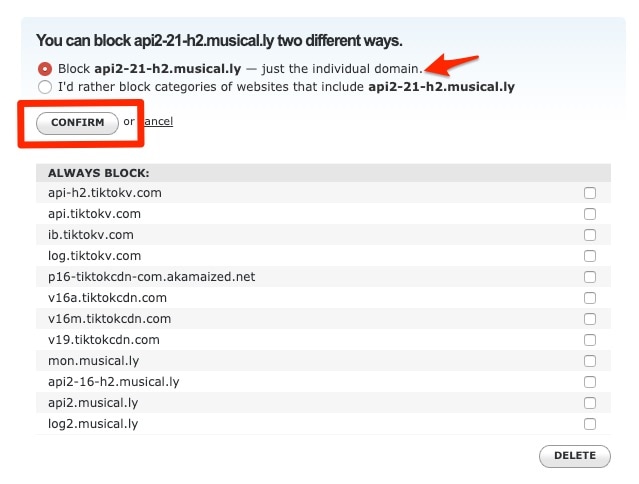 confirm blocking opendns