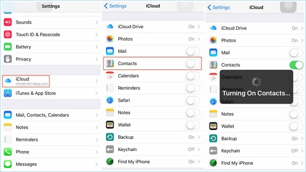 icloud contacts sync