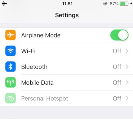 iphone airplane mode