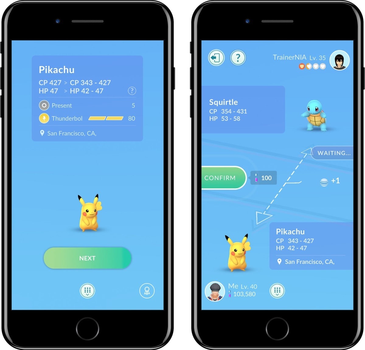 pokemon go screens trading