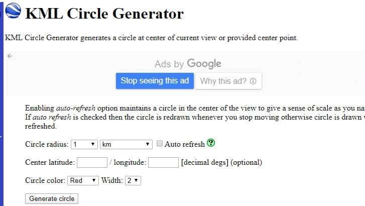 google maps distance radius 5