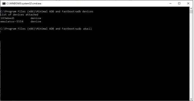 Minimal adb and fastboot adb shell command