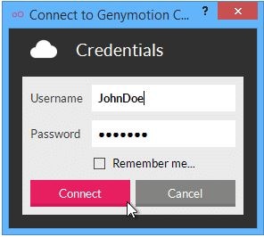 step 2 to login Kik online by Genymotion