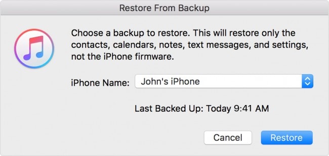 step 2 to backup iPhone with iTunes