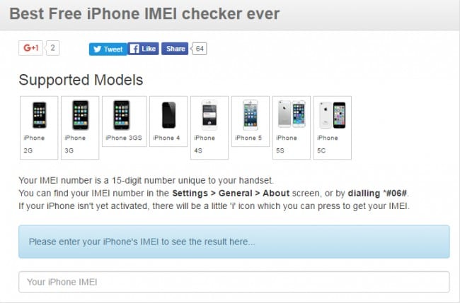 free online iPhone IMEI Checkers