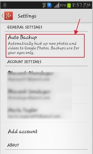 turn off samsung auto backup