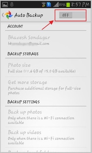 turn off samsung auto backup photos