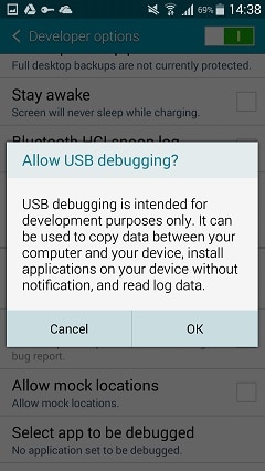 allow usb debugging