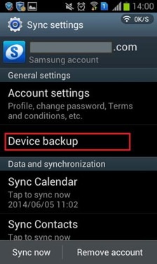 samsung account backup messages