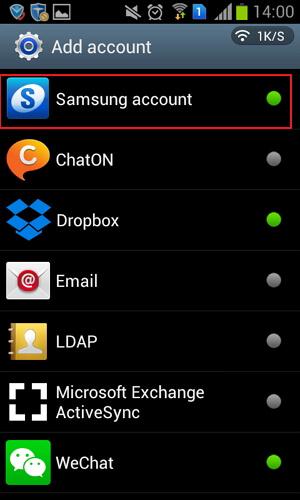 sign up samsung account backup