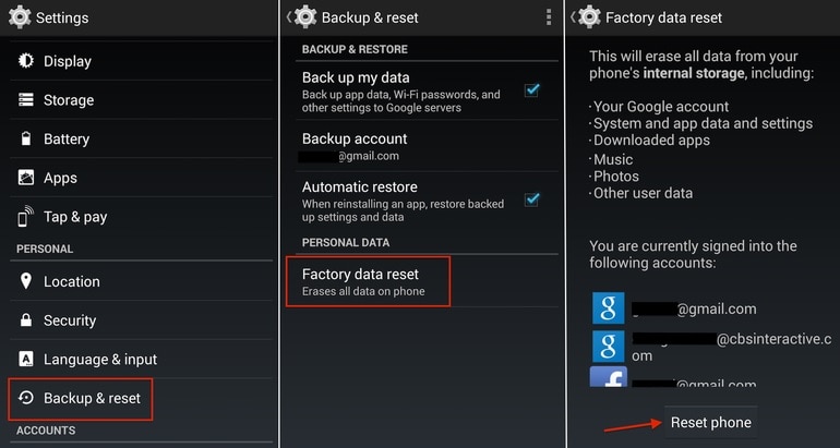 factory reset lg from settings