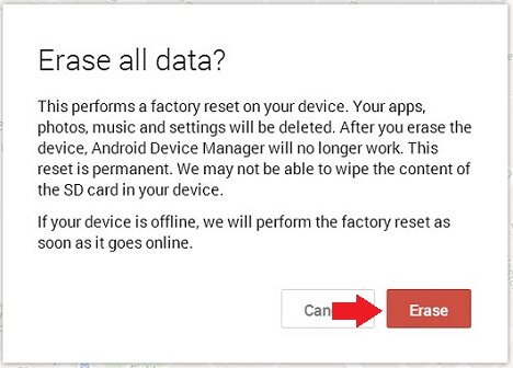 reset samsung tablet - confirm erasing