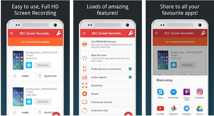 az screen recorder alternative - screen recorder no root hd