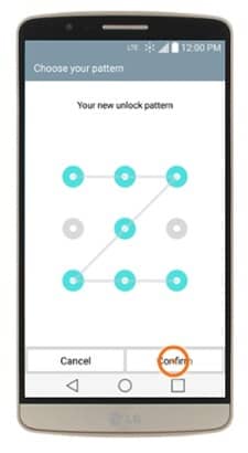 setup backup pin - pattern lock