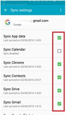 backup samsung s4 - select data type