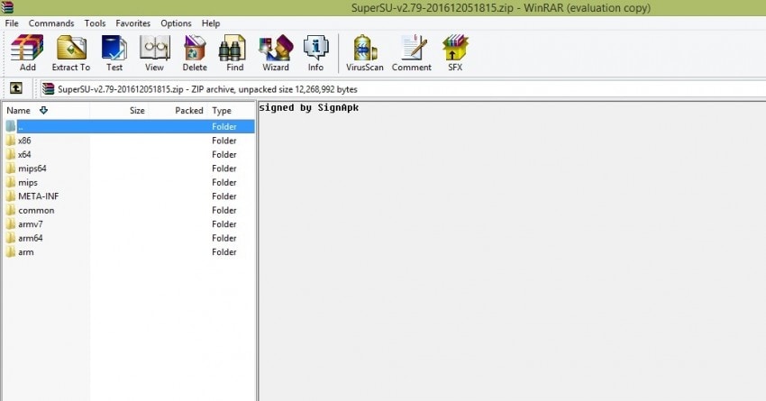 extract supersu zip file