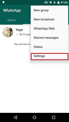 whatsapp settings