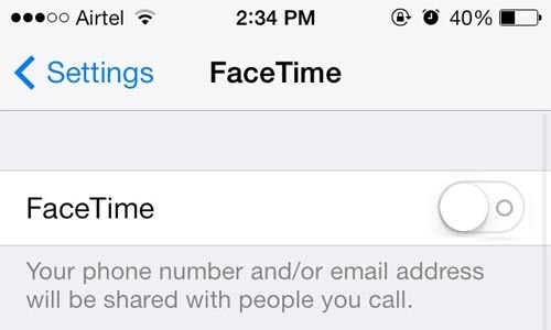 turn off facetime