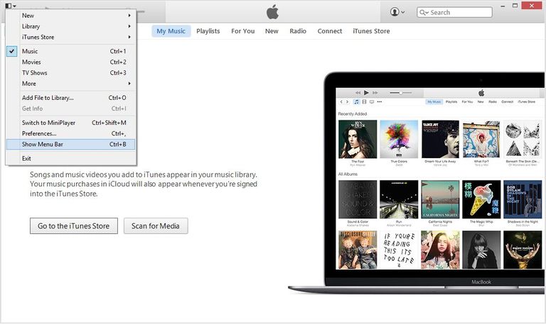 itunes menu