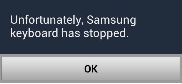 Samsung keyboard has stopped