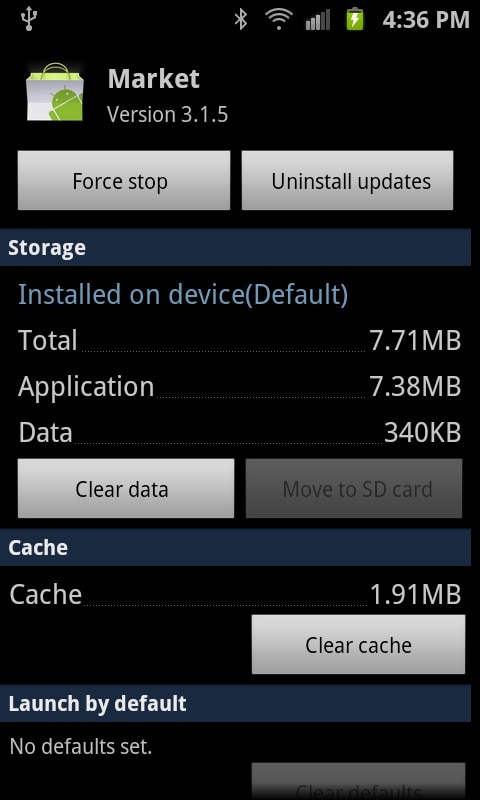 clear cache