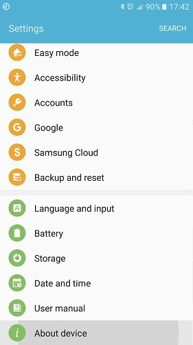 enable usb debugging on s7 s8 - step 1