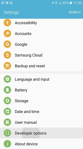 enable usb debugging on s7 s8 - step 4