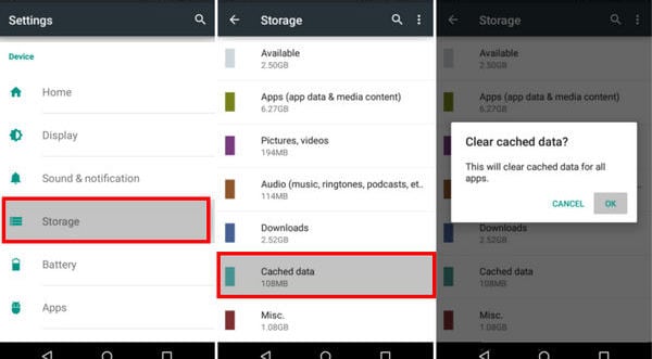 clear cache data