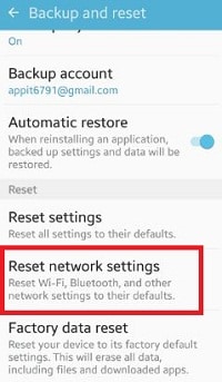 reset network settings