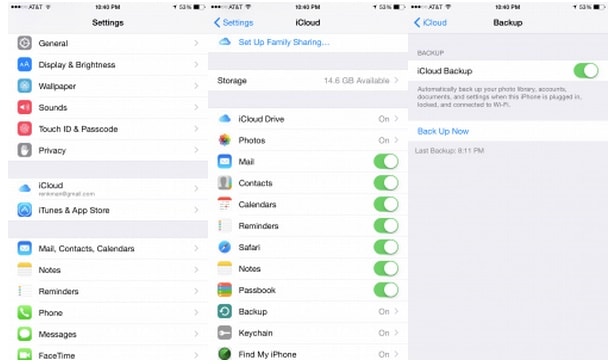 backup iphone x to icloud