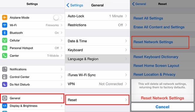 reset network settings