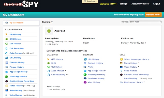 Spy using Spyware with jailbreak-log in to TurthSpy