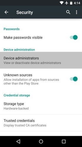 android security settings