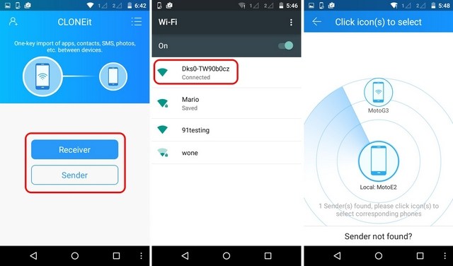 connect source and target devices