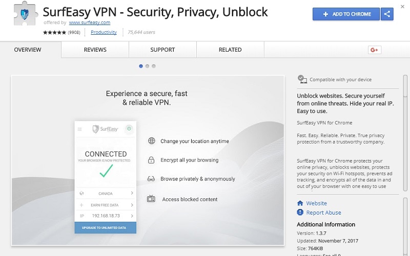 best vpn for chrome - SurfEasy