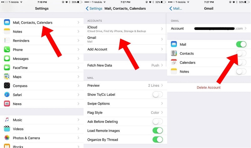 sync gmail contacts with iphone