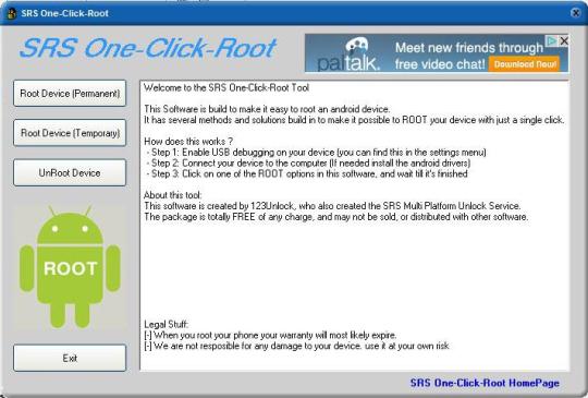 root options of SRS Root