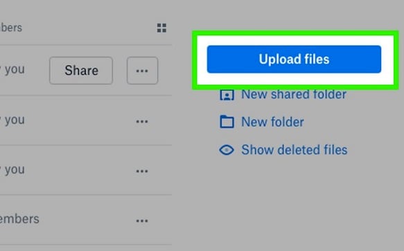 upload movies to dropbox