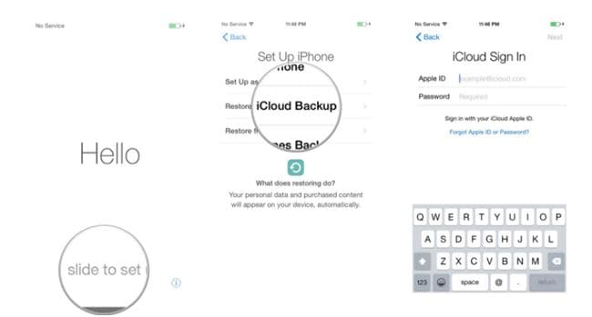 select icloud backup file