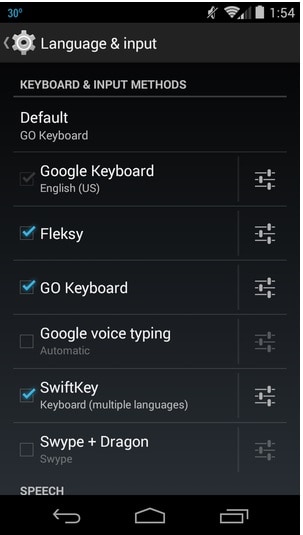 change android keyboard