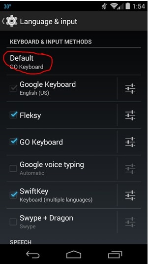 change android keyboard