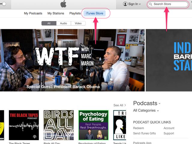 How to put podcasts on ipod-search podcast