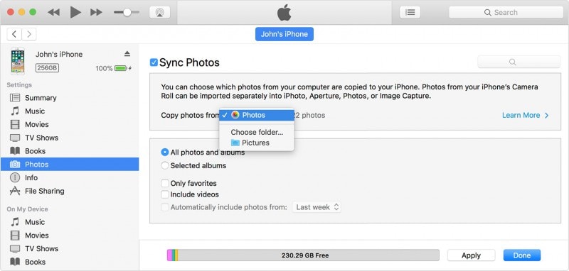 transfer iphone photos to windows using itunes