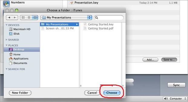 itunes file sharing- folder