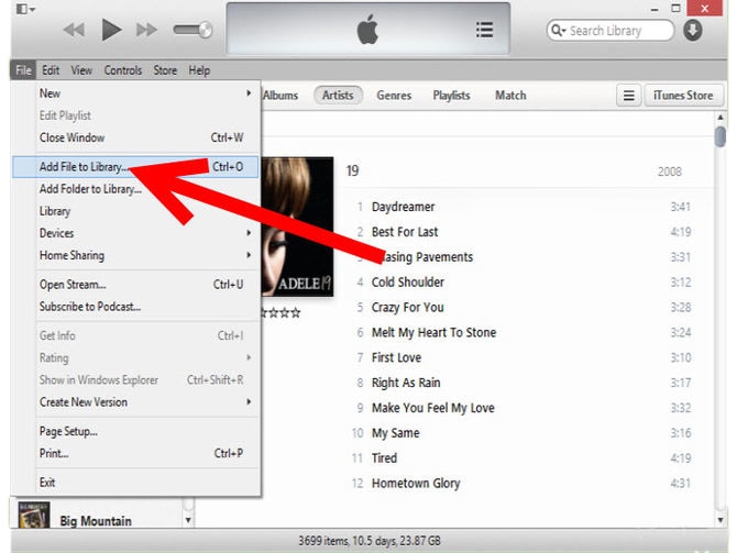 how to transfer music from android to iphone-Add files to Library