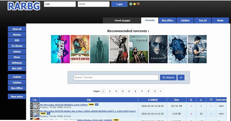 bittorrent search engine - rarbg