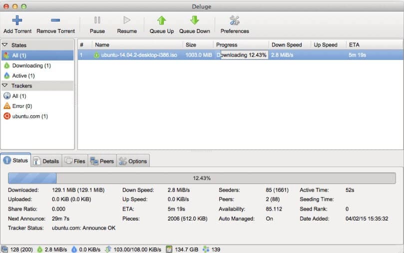 bittorrent client mac - Deluge