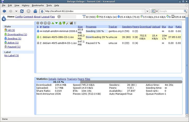 online torrent downloader - deluge