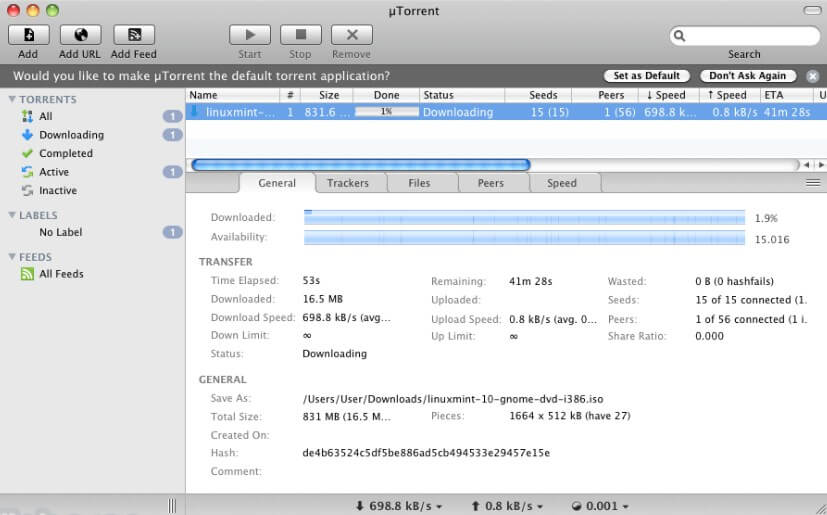 fastest torrent downloader - utorrent